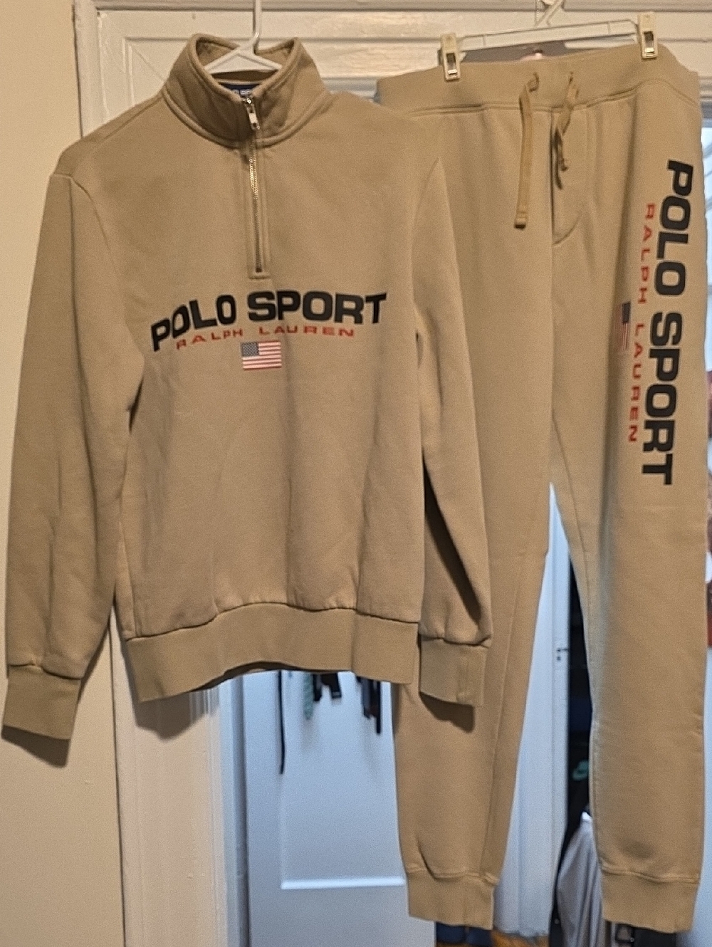 Ralph Lauren Polo Sport Tan Half-Zip Sweatshirt & Joggers Set